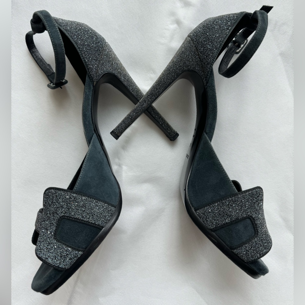 HERMES Premier Sandals Pumps 41 Blue